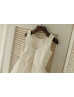 Ivory Cotton Lace Tulle Tiered Flower Girl Dress
